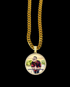 60mm Gold Circle Photo Pendant