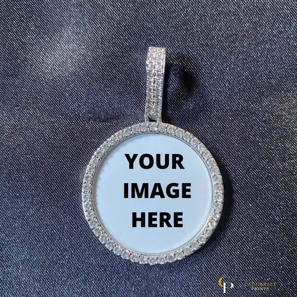 30mm Silver Circle Photo Pendant