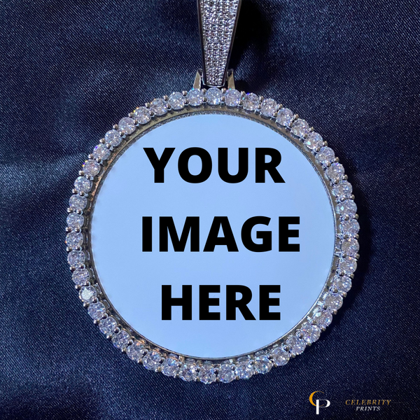 60mm Silver Circle Photo Pendant