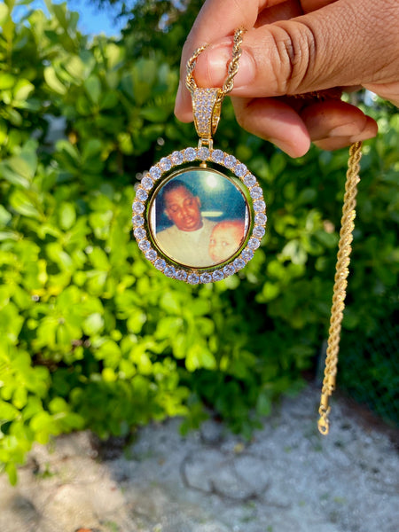 Two Sided Gold Photo Pendant