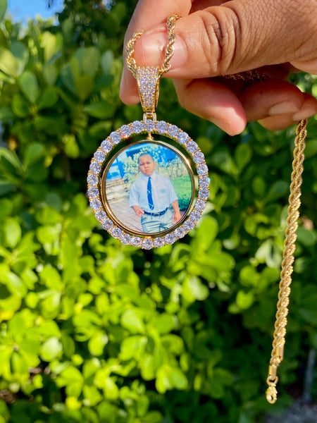 Two Sided Gold Photo Pendant