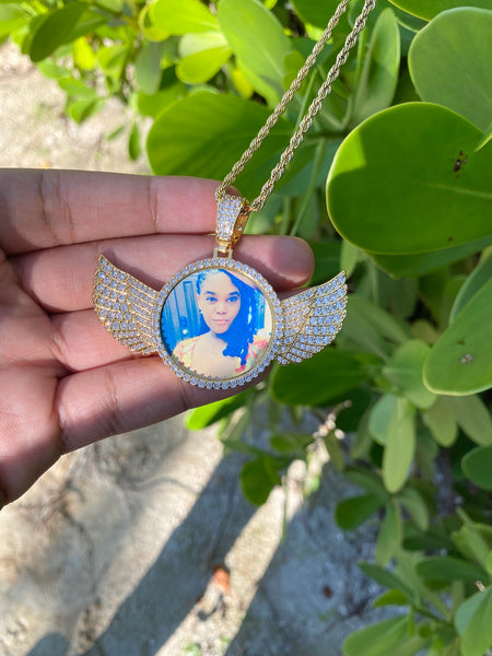 Gold Wing Photo Pendant