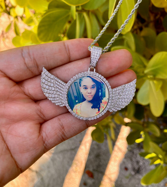 Silver Wing Photo Pendant