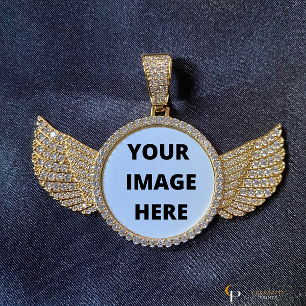 Gold Wing Photo Pendant